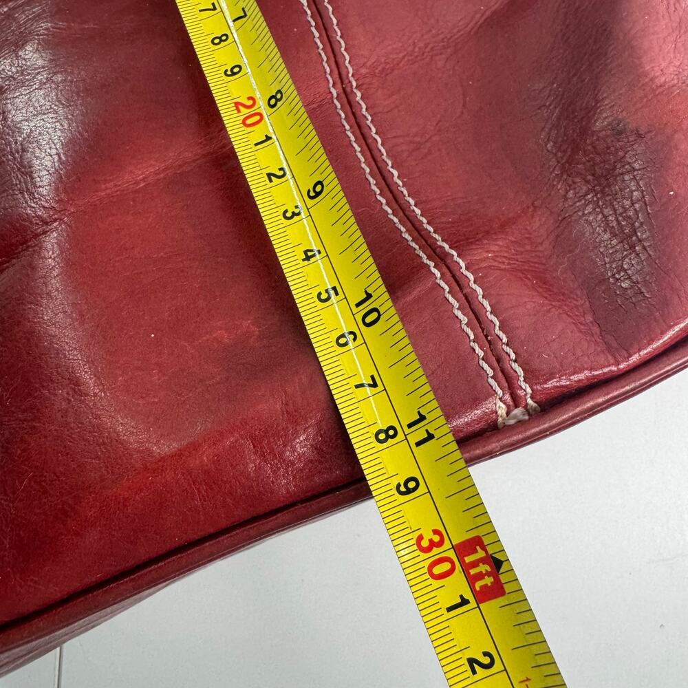 Vintage Marco Firenze Red Italian Leather Designer Shoulder Bucket Bag READ - Picture 11 of 13